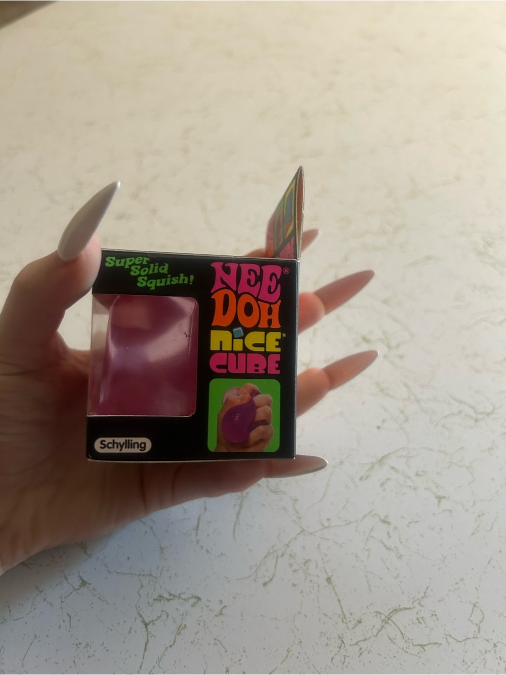 Nee Doh Nice Cube - Hot Pink Squishy Stress Toy - Picture 4 of 5
